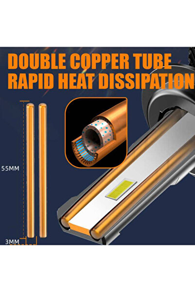 Ruan Set of 2 LED car bulbs N60 H1 white light 6000K canbus 26000 LM 250W