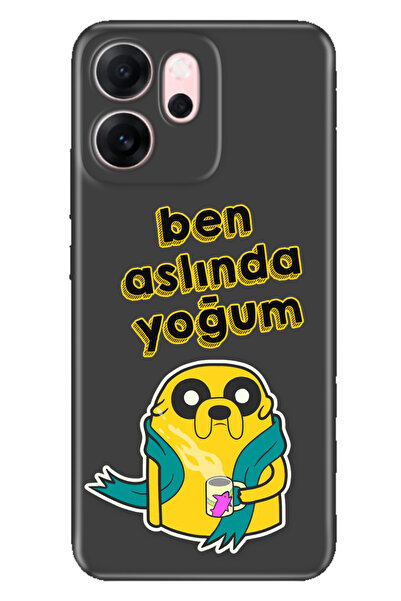 OPPO Reno 14F RetroTarz Kılıf Trendy Silikon Baskılı Ben Aslında Yoğum