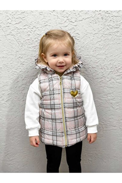 Gocoland Girl's hooded plaid vest