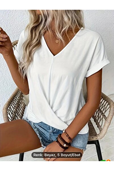 Moda Işık μπλουζάκι με διπλό μανίκι και κορδόνι μπροστά