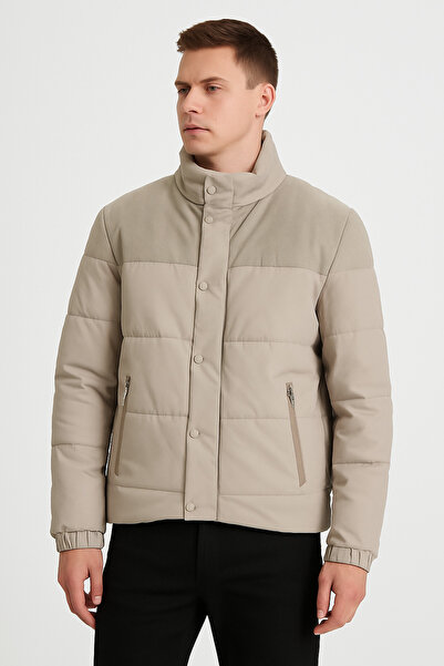 Kip Yüksek Yaka Erkek Mont 245 Bej