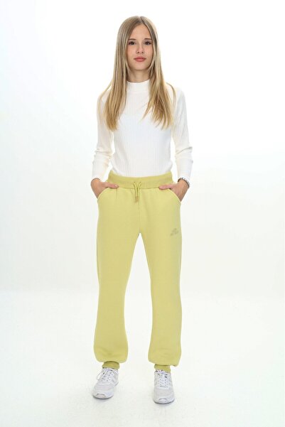 Toontoy بنطال رياضي أساسي للفتيات باللون الأخضر الفاتح موديل مطبوع مطرز بخصر ...