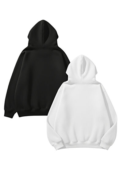 uyguntarz Унисекс бяло и черно 2-компонентно пакет с 3 нишки прекалено голяма блуза