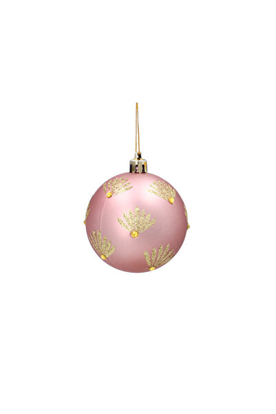 Selgot Set of 6 Christmas Baubles, Diameter 7 cm, Pink-Gold, Model 1