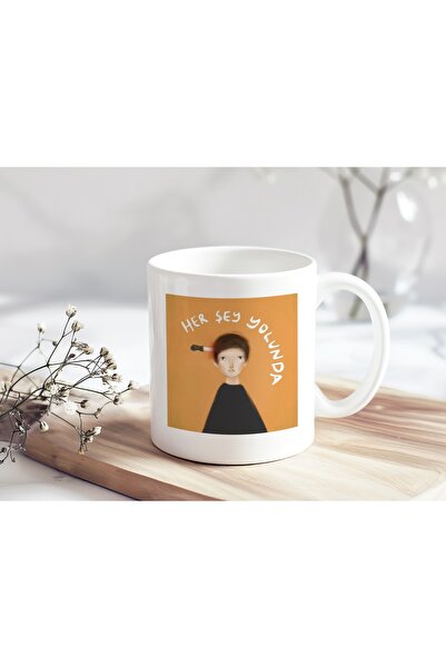 Beramussa كوب مزخرف بعبارة 'كل شيء على ما يرام' - هدية مميزة بتصميم فني ومرح