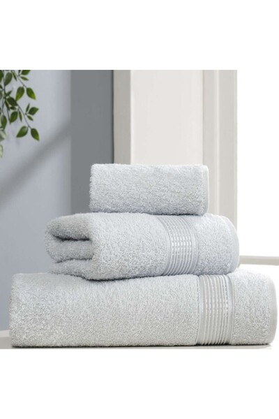 Eponj Home Set of 3 100% cotton towels, Eponj Home, Ezgi light gray