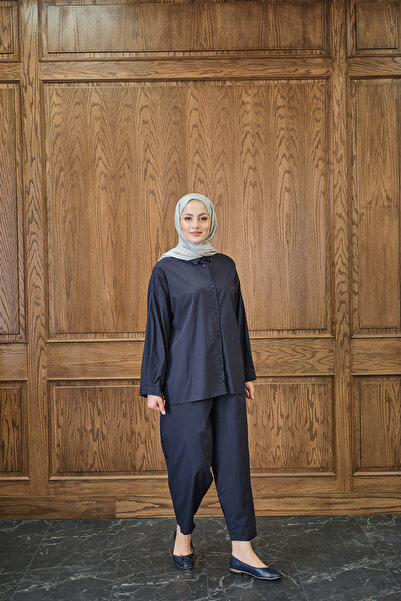 LOCCO Women's Shirt Suit Navy Blue