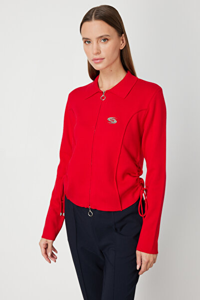 ON Zippered Cardigan with Side Drawstring Detail