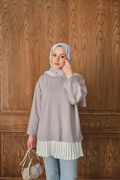 LOCCO Kadın Salaş Düz Body Gri