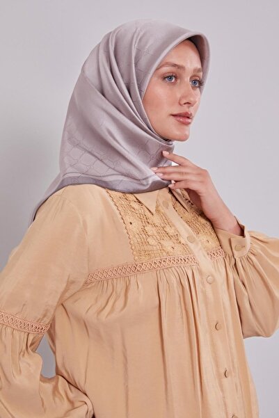 Levidor Μεταξωτό μαντήλι με μονόγραμμα με ρίγες στην άκρη