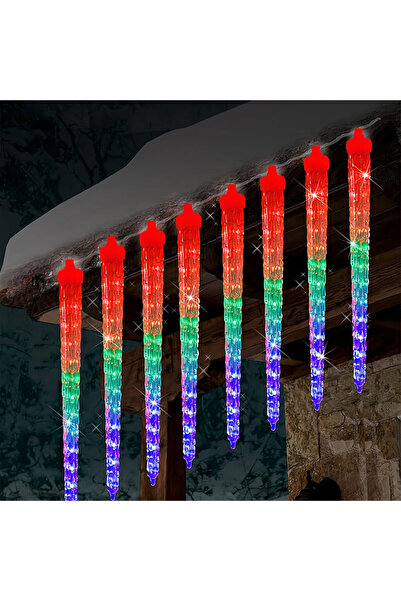 Issa Instalație LED Tip Turturi Efect de Curgere, 8 Tuburi, 50cm Lumină multi...