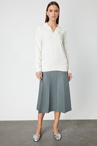 ON Omzu Chain Leaf Detailed Knitwear Sweater 65334