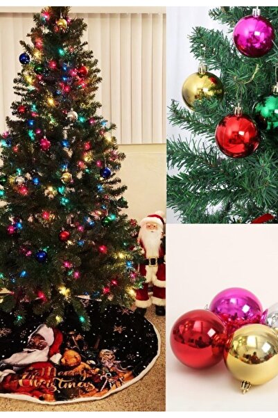 Lexi Bella Colorful Shiny Stylish 12-Piece Christmas Pine Tree Balls Ornament...