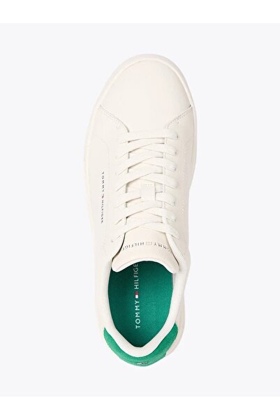 Tommy Hilfiger Court Leather Detail Essential Erkek Bej Spor Ayakkabı