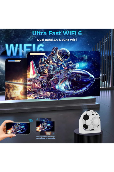 OEM AOKANG JY360 VideoProjector, Android 13, Wi-Fi 6, Bluetooth 5.0, 4K UltraHD Support, Netflix