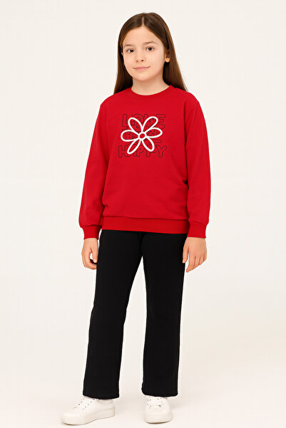 Atabay Kids Atabay 217-10-25 Girl's Sweatshirt and Black Pants Set – Comforta...