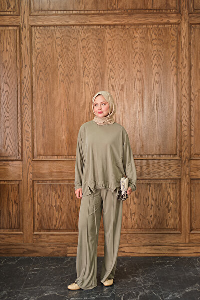 LOCCO Women's Elastic Waist Suit Green