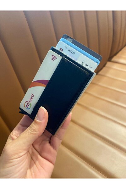 mlio Slim Model Black Automatic Mechanism Credit Card Holder Business Card Holder Wallet