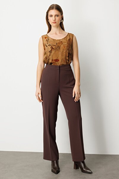 Ekol Pantaloni din crepon cu picioare late