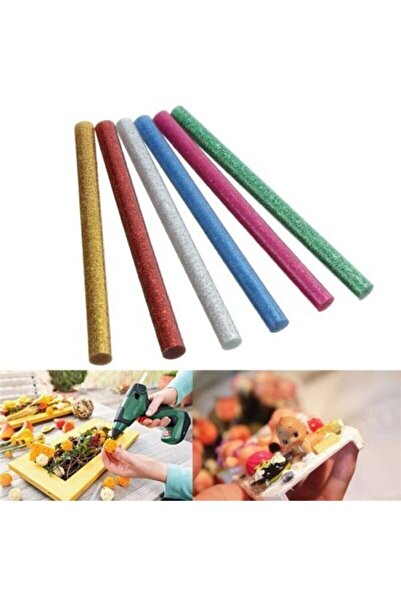 ERA TANITIM 12 Adet, Simli Silikon, Renkli Silikon, Ince Mum Silikon, Sıcak Ç...