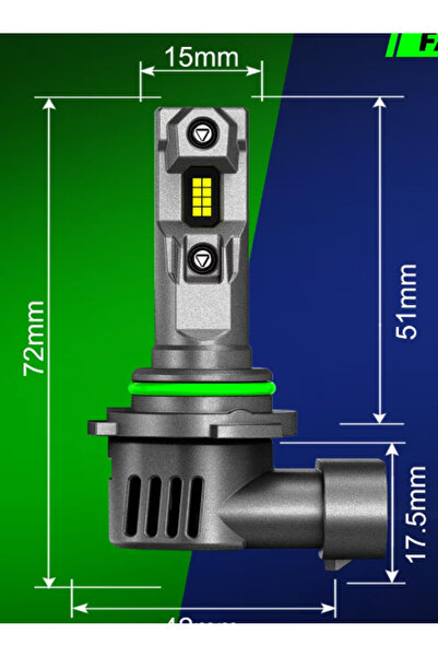 Ruan Set of 2 LED bulbs F11 H4 12000 lm 12 V power 100W