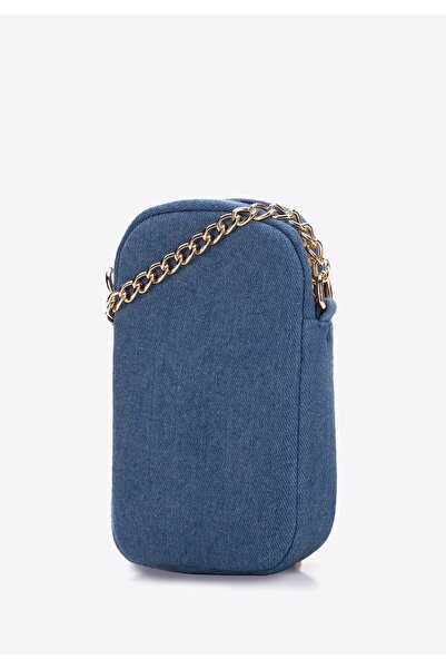 Wittchen Geantă mini din denim pentru femei cu lanț, bumbac albastru