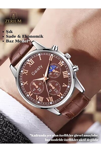 ZERİUM Modern Class – Stylish and Elegant Men's Quartz Watch with Pu Leather Strap and Round Dial