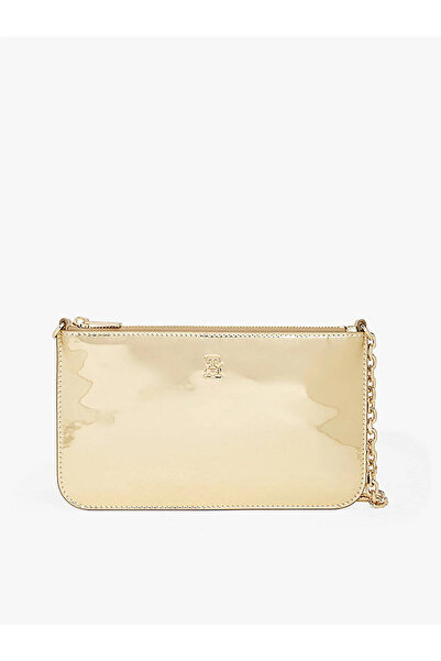 Tommy Hilfiger Th Icon Metallic Chain Shoulder Women's Gold Wallet Aw0Aw182190Hs
