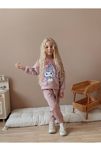 YİGİT BUTİK Character Patterned Girls' Top and Bottom Set