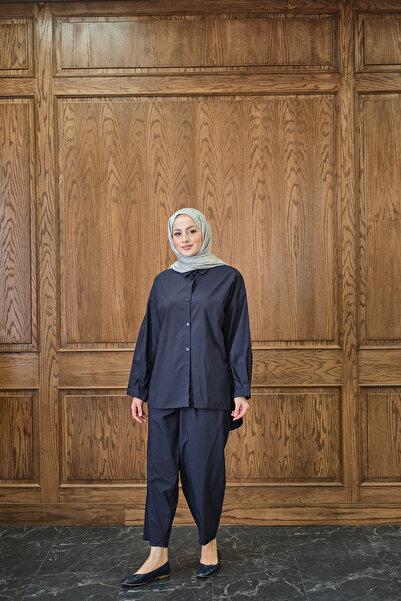 LOCCO Women's Shirt Suit Navy Blue