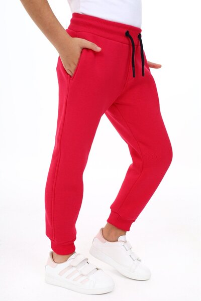 Toontoy Fuchsia Girl's Printed Basic Jogger Sweatpants with Elasticated Waist...