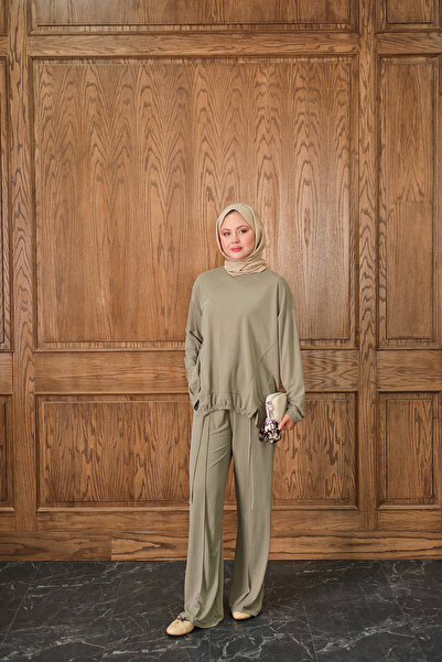 LOCCO Women's Elastic Waist Suit Green