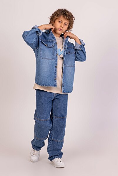 DMB BOYS & GIRLS MOW Kids Denim Gömlek Kot Ceket