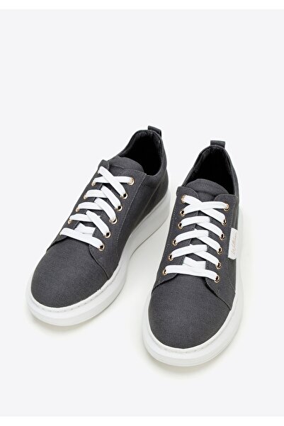 Wittchen Women's Denim Platform Sneakers Dark Gray Cotton