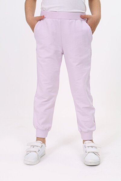 Toontoy Light Lilac Girls' Basic Jogger Sweatpants with Ribbed Waistband and ...