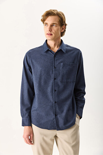 VENA Ανδρικό πουκάμισο Regular Fit - Μπλε ναυτικό