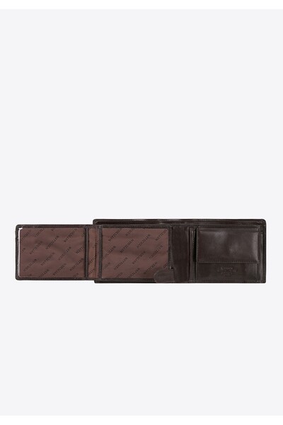 Wittchen Men's Leather Wallet, Double Fold, Brown, Leather