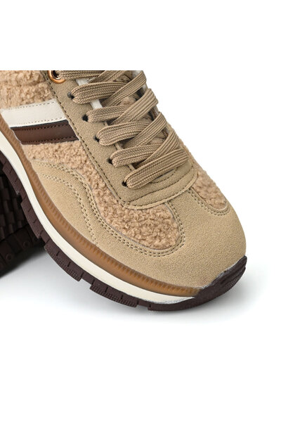 Tmall Women's Sports Shoes, With Fur Interior, TM1D1444, Khaki