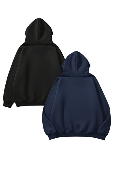 uyguntarz Унисекс индиго и черно 2-компонентно пакет с 3 нишки прекалено голяма блуза