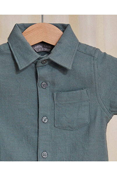 REDTAG Infant Boys Charcoal Shirt