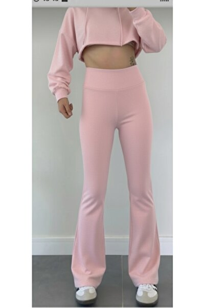 milio γυναικείο ψηλόμεσο κολάν ελαστικό ύφασμα καμπάνα