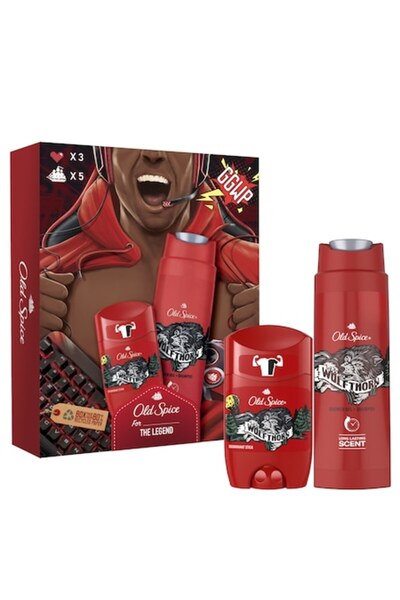 Old Spice Set cadou Gamer: Deodorant spray Wolfthorn 150 ml + Gel de duș 250 ml