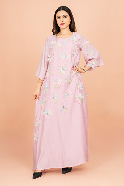 IKKXA Three Dimentional Flowers Crystal Solid Modern Jalabiya