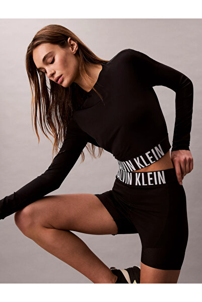 Calvin Klein Intense Power Yarım Balıkçı Yaka Uzun Kollu Kadın Siyah Crop LVGWx"F5K202-UB1