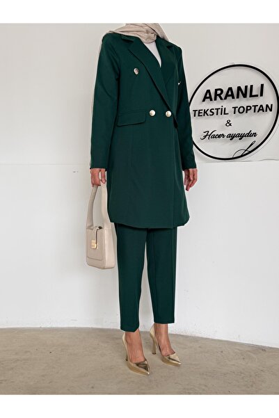 Aranlı tekstil Pant-Jacket Hijab Set / 2-Piece Hijab Set