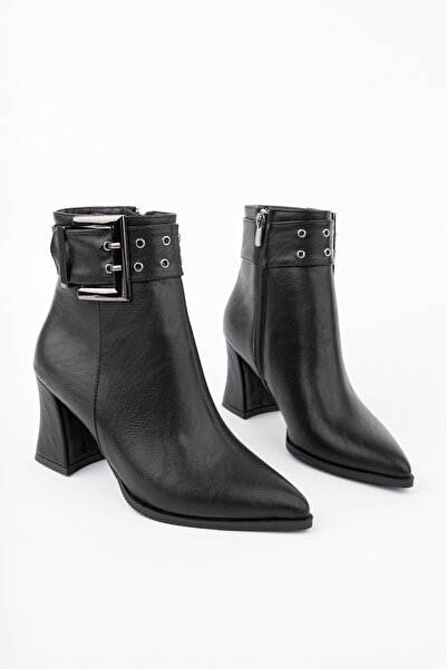 Madam Tarz Μπότες με χοντρό τακούνι με λεπτομέρεια ζώνης DNZ-200