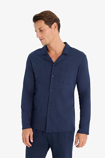 DeFacto Premium Regular Fit Pajama Set Basic Plain Long Sleeve Top Long Bottom (24 Au)