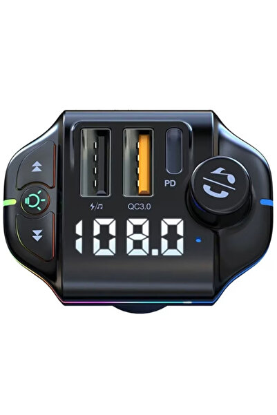 Ruan Car FM Modulator ZTB A10 20W RGB with fast charging Black