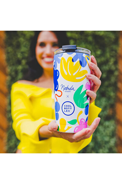 Cool Bottles Nebula Floral Madness 550 ml Steel Water Bottle – Colorful, Heat...