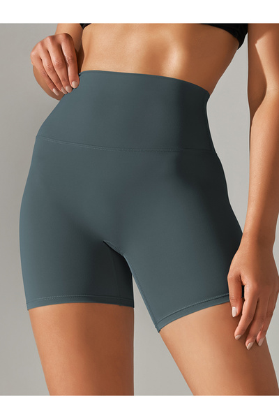 Choice L Forest Green Women Sports Short Yoga Legging Shorts Squat Proof High Waist Fitness Tight Shorts Qu